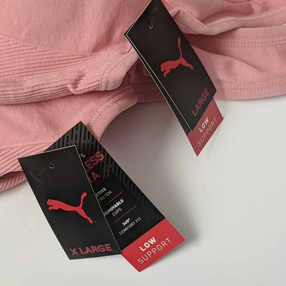 Puma light pink sports bra NEW - Picture 4 of 4